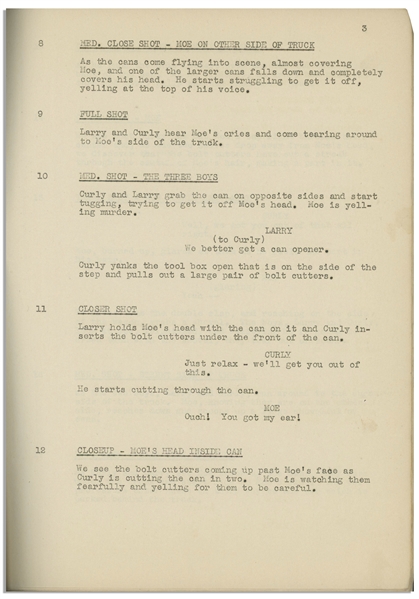 Moe Howard's 30pp. Script for The Three Stooges 1935 Film ''Hoi Polloi'' -- With Annotation in Moe's Hand & Notes on Last Page for the ''Prosperity Club'' -- Some Soiling to Cover, Else Very Good 